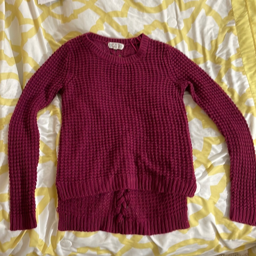 Knitted sweater- Brand- pink rose - color- cranberry/burgundy-ish